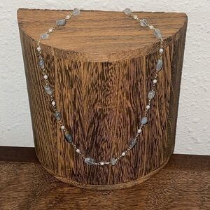 Labradorite Gemstone Gold filled Minimalist Dainty Necklace 16”